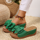 👡 50% DE RÉDUCTION! 🎀 Sandales Compensées à Bout Ouvert & Nœud Papillon pour Femmes – Élégantes, Confortables & Parfaites pour l'Été ☀️