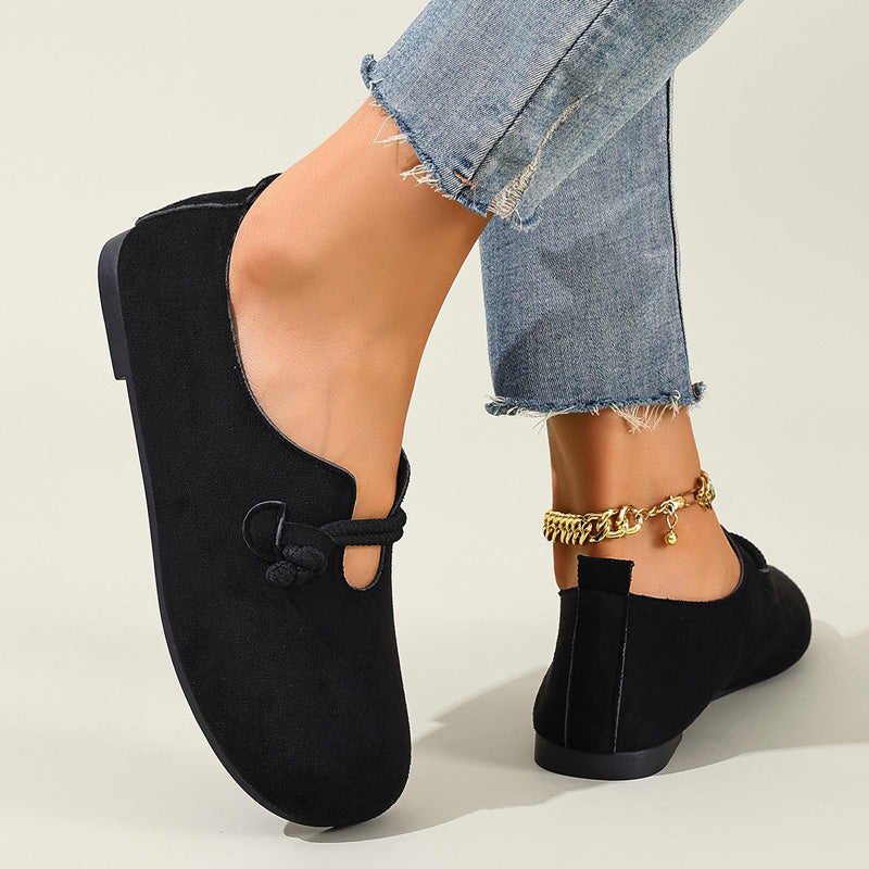 💐50% DE RÉDUCTION ! Ballerines à Enfiler en Simili-Suède – Confort Toute la Journée ☁️👣【Offre Limitée】