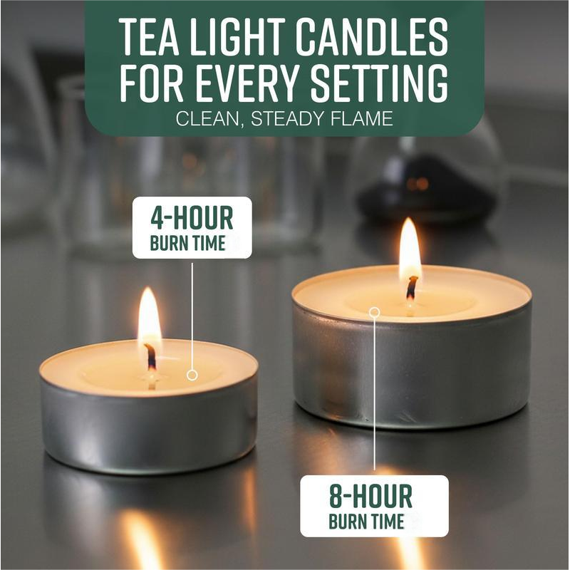 Long-Lasting 4-Hour Tea Light Candles