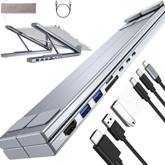📢📢50 % de réduction !! ⏰Station d'Accueil USB-C 8-en-1 – Support Réglable, HDMI 4K & Transfert Rapide