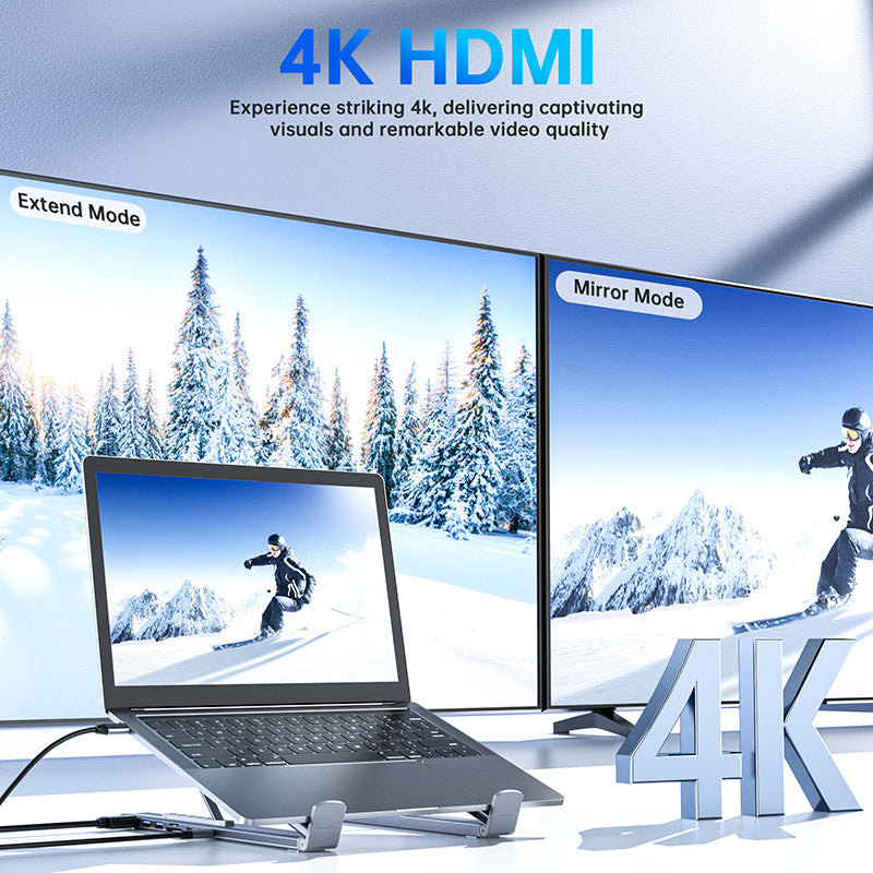 📢📢50 % de réduction !! ⏰Station d'Accueil USB-C 8-en-1 – Support Réglable, HDMI 4K & Transfert Rapide