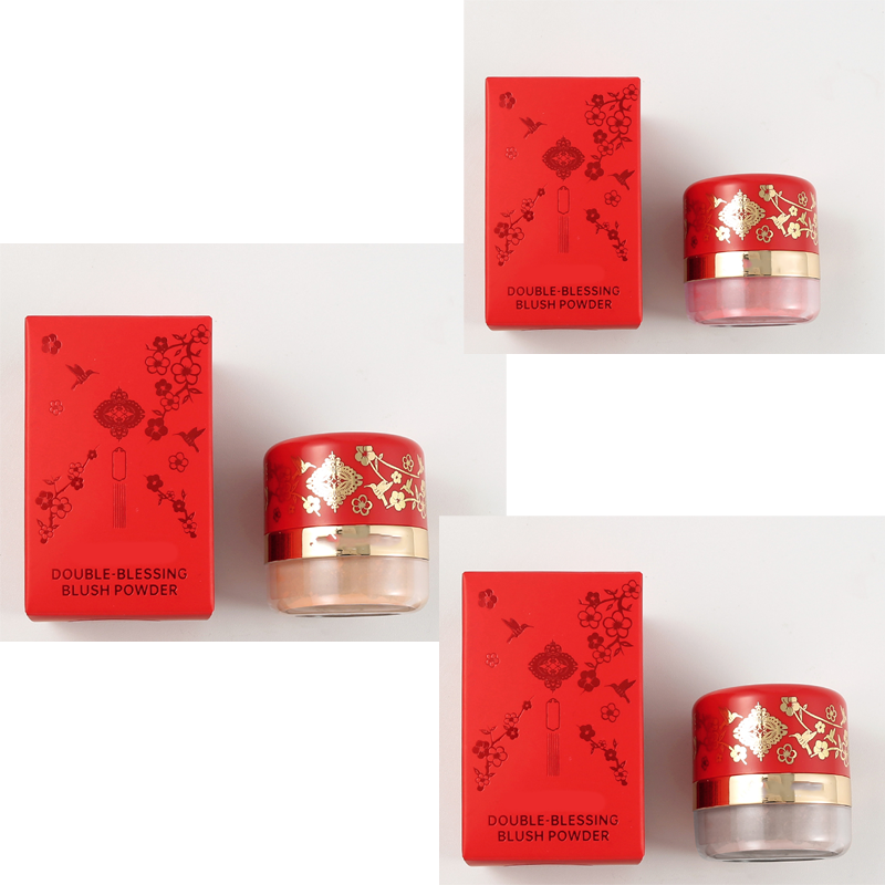 🌸Fard à Joues en Poudre Portable avec Houppette – 3 Teintes, Texture Ultra-Fine & Application Facile (30g)