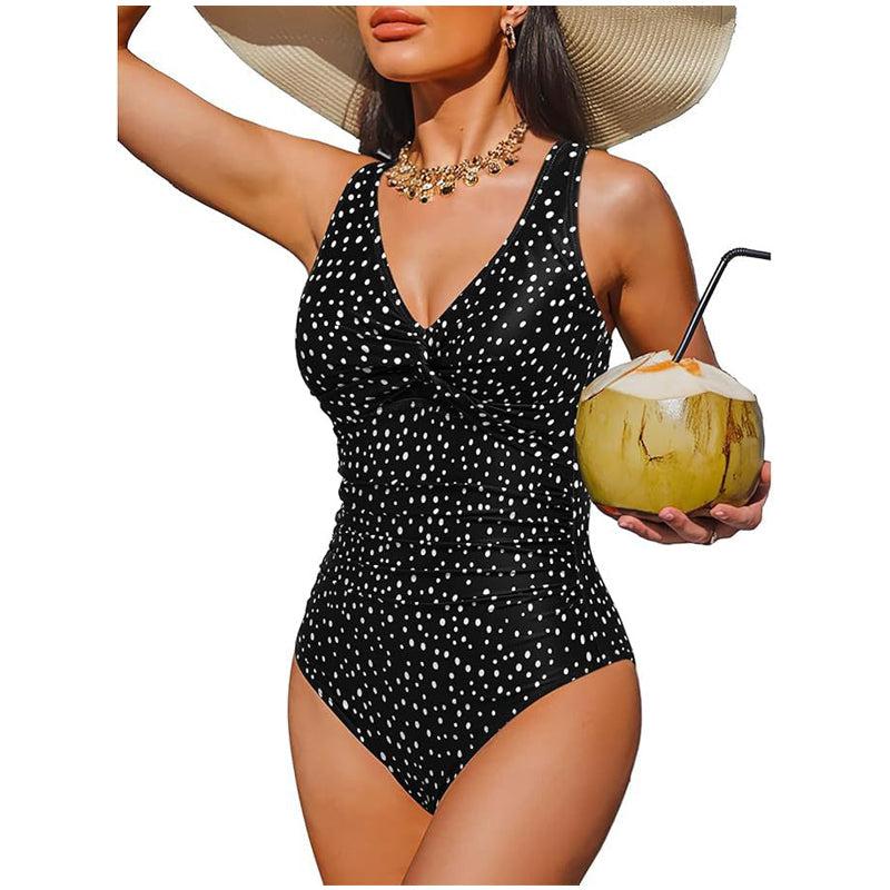👙 PROMO LIMITÉE -50% ! ✨ Maillot de Bain Une-Pièce Sculptant Femme – Drapé Ventre Plat, Col V Torsadé, Bretelles Larges · 12 Coloris · S–2XL (EU 36–46) 💃 98% Avis Positifs