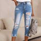 👖50 % de réduction !✨✂️Jeans déchirés à ourlet brut pour femmes