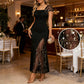 👗50% de réduction✨Robe longue fendue à sequins pour femme