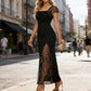 👗50% de réduction✨Robe longue fendue à sequins pour femme