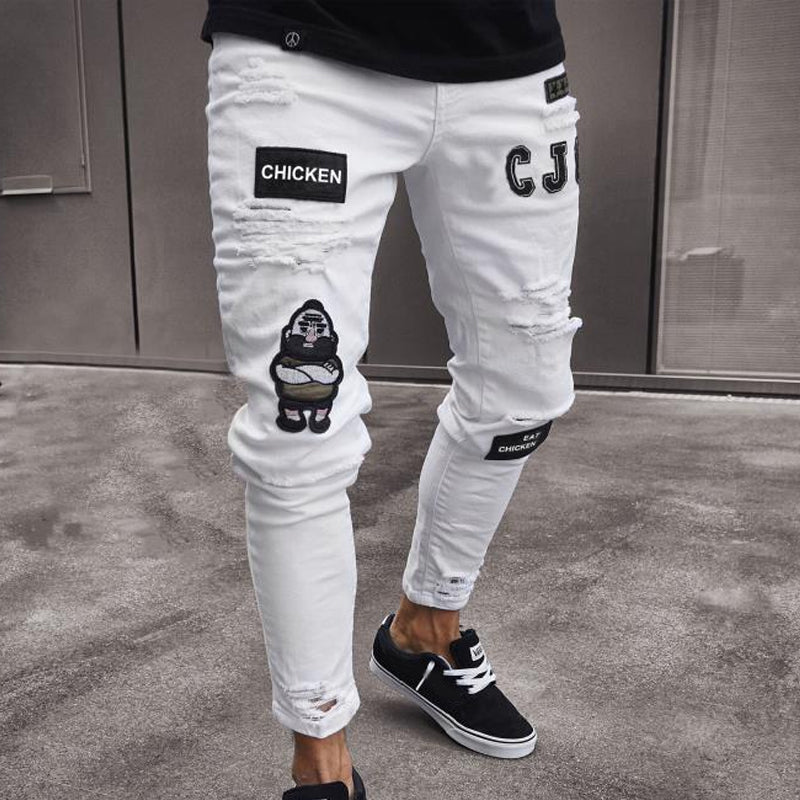 💎 -50% SUR LE JEAN SLIM DÉCHIRÉ ! 💎 Design Tendance, Détails Patchwork & Denim Résistant pour un Look Unique 👖🔥