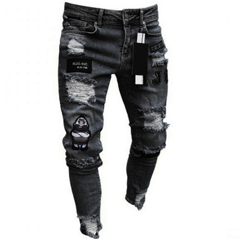 💎 -50% SUR LE JEAN SLIM DÉCHIRÉ ! 💎 Design Tendance, Détails Patchwork & Denim Résistant pour un Look Unique 👖🔥