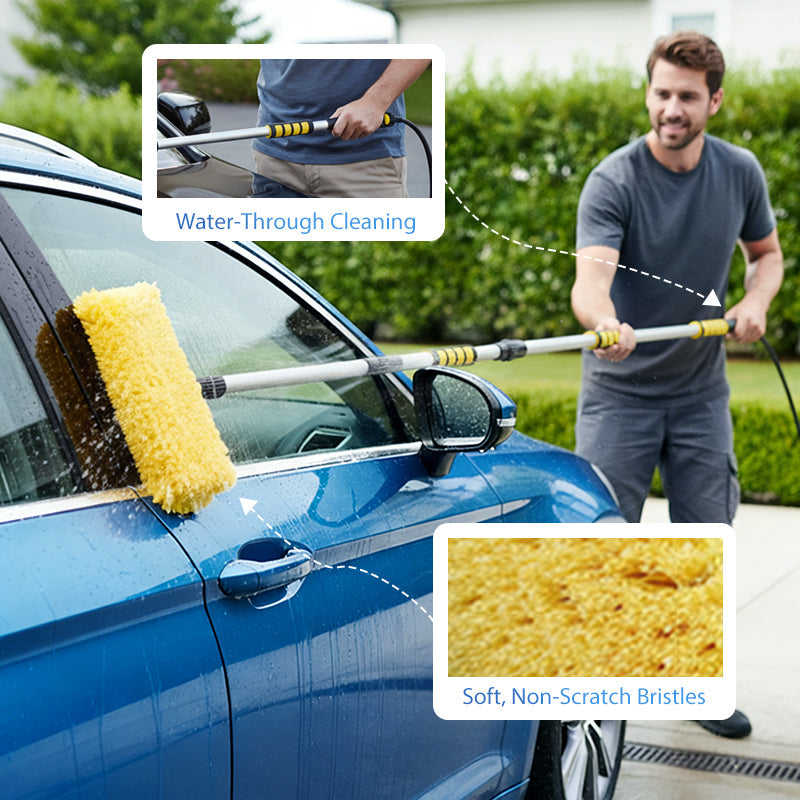 Brosse de Lavage Voiture avec Manche Long Télescopique