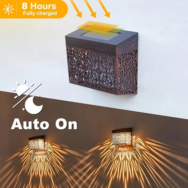 Applique Murale Solaire LED Ajourée pour Jardin et Allée
