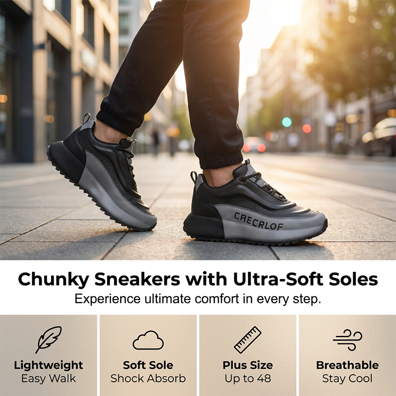 👟Chaussures Homme à Semelle Épaisse – Design Tendance, Antidérapantes & Durable (Beige-Bleu/Blanc/Noir-Gris)
