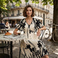 🔥Tendance 2026🔥Robe midi à col V et imprimé botanique doux – Élégante, légère et facile à assortir