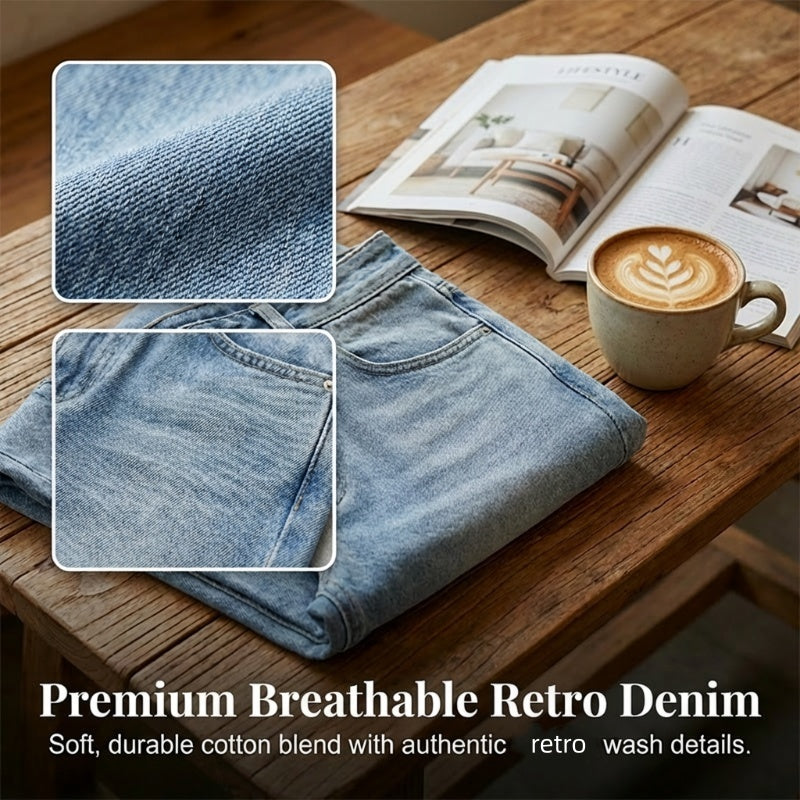 ✨Offre à durée limitée-Jean pour femme à taille haute et coupe droite