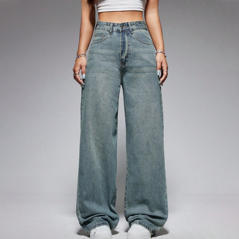 ✨Offre à durée limitée-Jean pour femme à taille haute et coupe droite