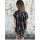 Robe Ample Imprimée à Manches Courtes avec Poches