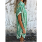 Robe Ample Imprimée à Manches Courtes avec Poches