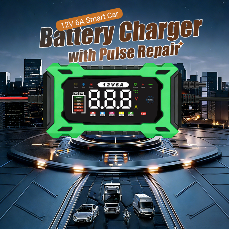 ⚡🛒 -50% ! 🔋Chargeur de Batterie Voiture 12V 6A – Intelligent, Numérique, 6-100Ah