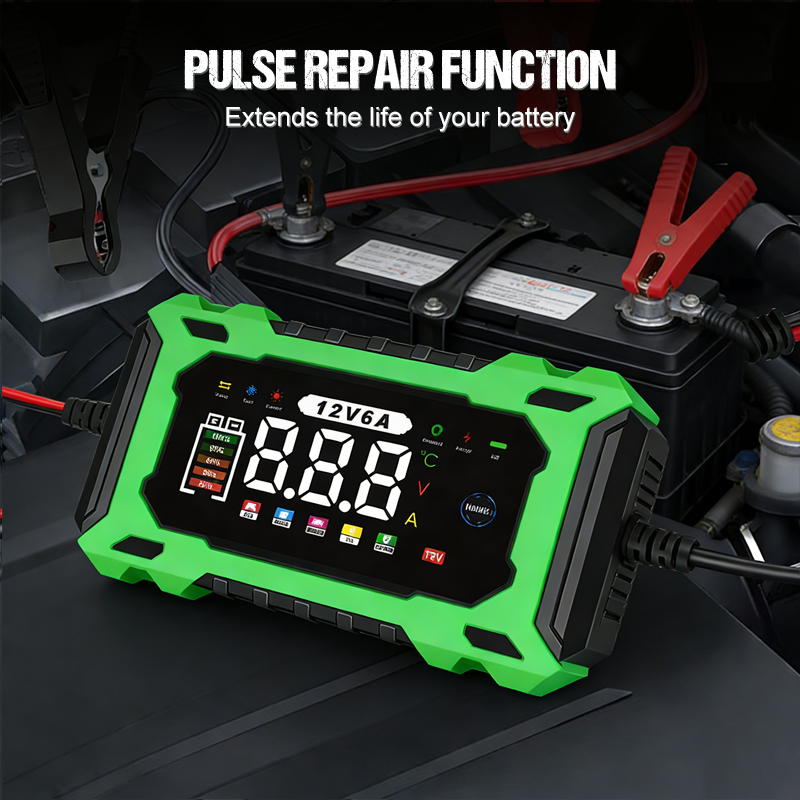 ⚡🛒 -50% ! 🔋Chargeur de Batterie Voiture 12V 6A – Intelligent, Numérique, 6-100Ah
