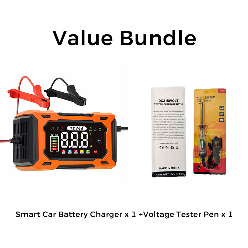 ⚡🛒 -50% ! 🔋Chargeur de Batterie Voiture 12V 6A – Intelligent, Numérique, 6-100Ah