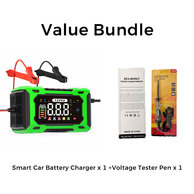 ⚡🛒 -50% ! 🔋Chargeur de Batterie Voiture 12V 6A – Intelligent, Numérique, 6-100Ah