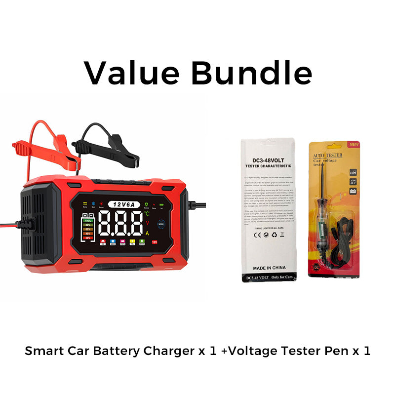 ⚡🛒 -50% ! 🔋Chargeur de Batterie Voiture 12V 6A – Intelligent, Numérique, 6-100Ah