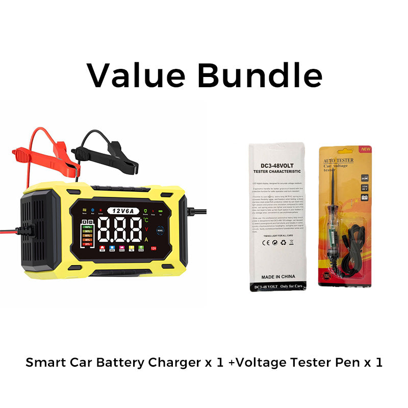 ⚡🛒 -50% ! 🔋Chargeur de Batterie Voiture 12V 6A – Intelligent, Numérique, 6-100Ah