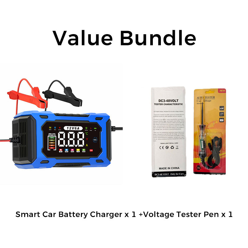 ⚡🛒 -50% ! 🔋Chargeur de Batterie Voiture 12V 6A – Intelligent, Numérique, 6-100Ah