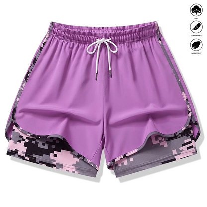 Short de sport femme décontracté avec doublure intégrée