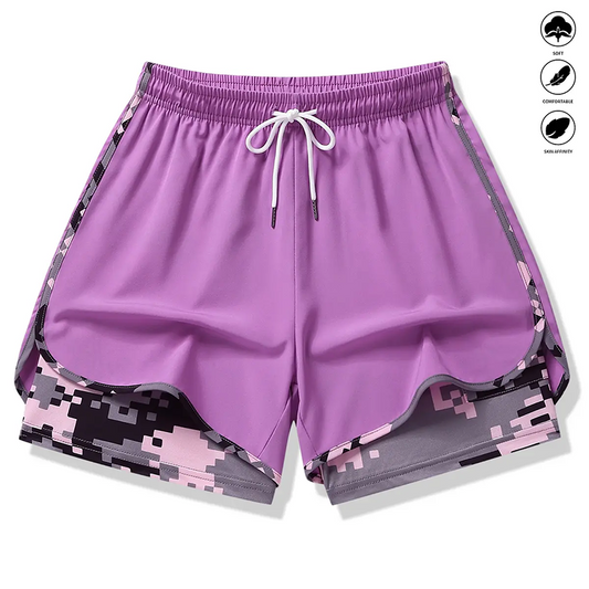 Short de sport femme décontracté avec doublure intégrée