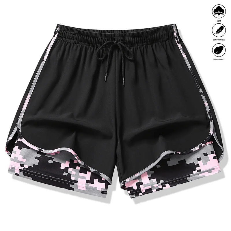 Short de sport femme décontracté avec doublure intégrée