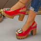 👠 50% DE RÉDUCTION !✨ Sandales à Boucle Chic – Talons Stables & Look Raffiné 💖【Prix Exceptionnel】