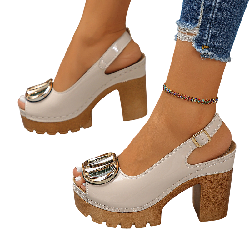 👠 50% DE RÉDUCTION !✨ Sandales à Boucle Chic – Talons Stables & Look Raffiné 💖【Prix Exceptionnel】