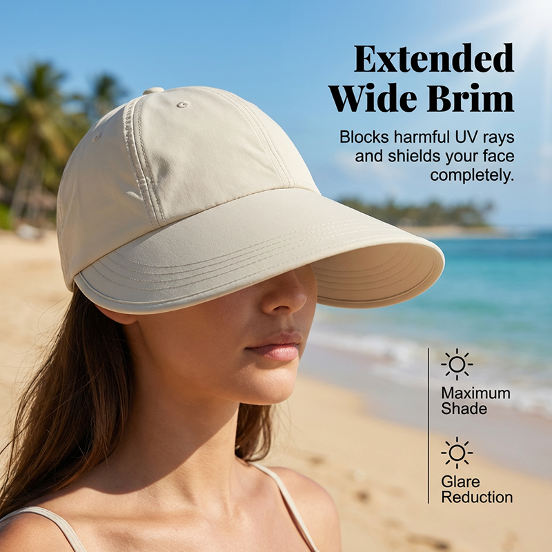 🧢PROMO -50% !⛱️Chapeau de Baseball à Large Bord Femme – Protection UV, Léger & Respirant (6 Options, Tour 54-60 cm)