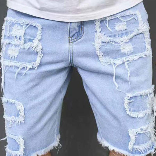 🩳 50% DE RÉDUCTION! 🔥 Short en Jean Déchiré pour Homme – Design Usé & Effiloché, Tissu Respirant & Look Urbain Tendance ✨