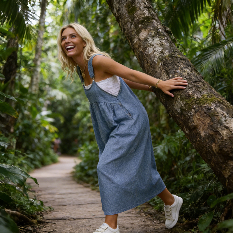 📢📢50 % de réduction !! ⏰ Robe Salopette Ample & Décontractée pour Femme avec Poches – Confortable, Tendance & Parfaite Pour Le Quotidien ✨