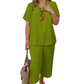 ✨Ensemble Femme Haut Manches Courtes & Pantalon Large – Look Tendance, Tissu Léger & Parfait Pour Le Printemps 💃