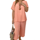 ✨Ensemble Femme Haut Manches Courtes & Pantalon Large – Look Tendance, Tissu Léger & Parfait Pour Le Printemps 💃