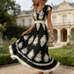 🎑50% de réduction✨Robe longue fluide à col en V et imprimé baroque pour femme
