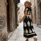🎑60 % de réduction ✨Robe longue fluide à col en V et imprimé baroque pour femme