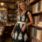 🎑50% de réduction✨Robe longue fluide à col en V et imprimé baroque pour femme