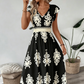 🎑50% de réduction✨Robe longue fluide à col en V et imprimé baroque pour femme