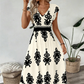 🎑60 % de réduction ✨Robe longue fluide à col en V et imprimé baroque pour femme