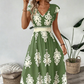 🎑60 % de réduction ✨Robe longue fluide à col en V et imprimé baroque pour femme