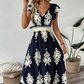 🎑50% de réduction✨Robe longue fluide à col en V et imprimé baroque pour femme