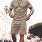 💎 -50% SUR L'ENSEMBLE 2 PIÈCES HOMME ! 💎 T-Shirt Rayé & Short, Tissu Respirant & Cordon de Serrage ✨
