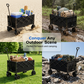 💯🛒 PROMO FLASH 56% ! Chariot Pliable de Transport Extérieur – Cadre Acier, Roues Détachables 360°, Capacité 80kg, 130L, 2 Tailles, Parfait pour Pique-Nique, Plage & Jardinage 🌿