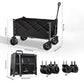 💯🛒 PROMO FLASH 56% ! Chariot Pliable de Transport Extérieur – Cadre Acier, Roues Détachables 360°, Capacité 80kg, 130L, 2 Tailles, Parfait pour Pique-Nique, Plage & Jardinage 🌿