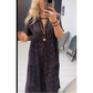 Robe léopard💃Col V, taille haute, coupe amincissante, jupe fluide, manches courtes respirantes : une élégance sauvage instantanée✨