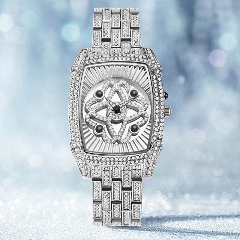 📢50% de réduction✨Montre-bracelet pour femme en quartz, ornée de strass⌚