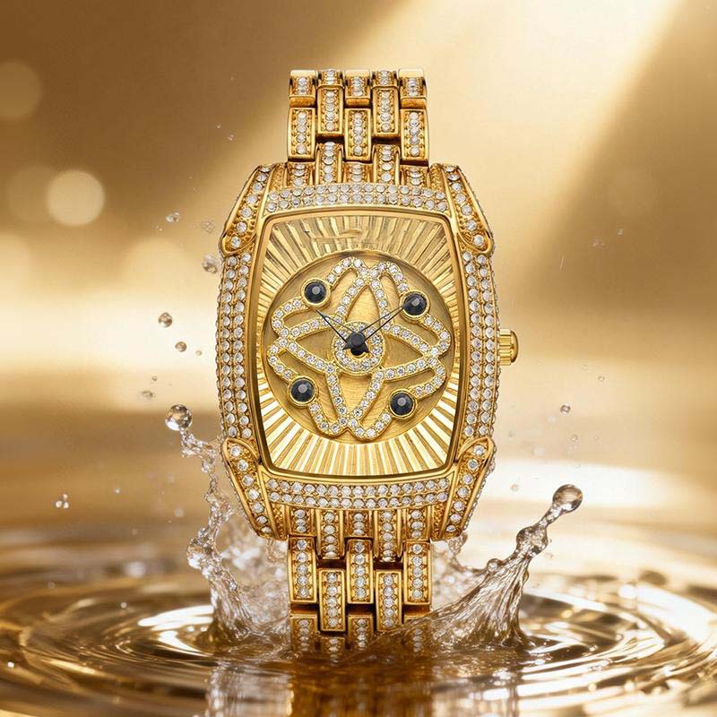 📢50% de réduction✨Montre-bracelet pour femme en quartz, ornée de strass⌚